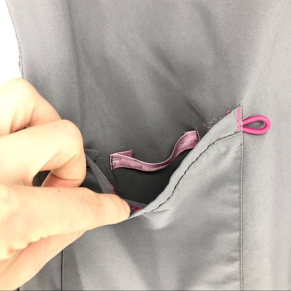 SOLD!! Smitten Gray & Pink Super Comfy Scrub Set - Picture 12 of 16